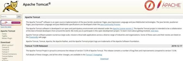 وب سرور Apache Tomcat یکی از وب سرور های متن باز جاوا